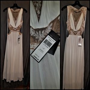 BCBG Embroidered Evening Gown